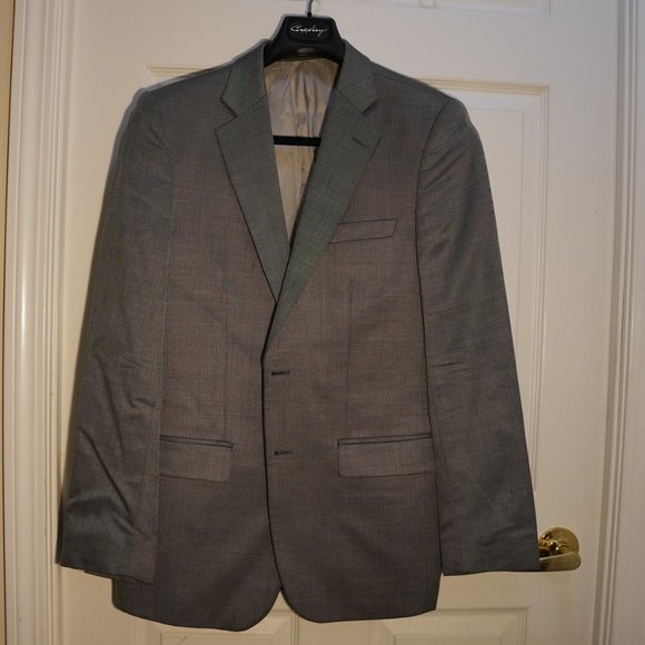 Zara Man Men's Notch Lapel 2 Button Single Breasted Blazer Jacket Size 46 Gray - Picture 2 of 6